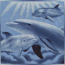 Схема вышивки «три дельфина»