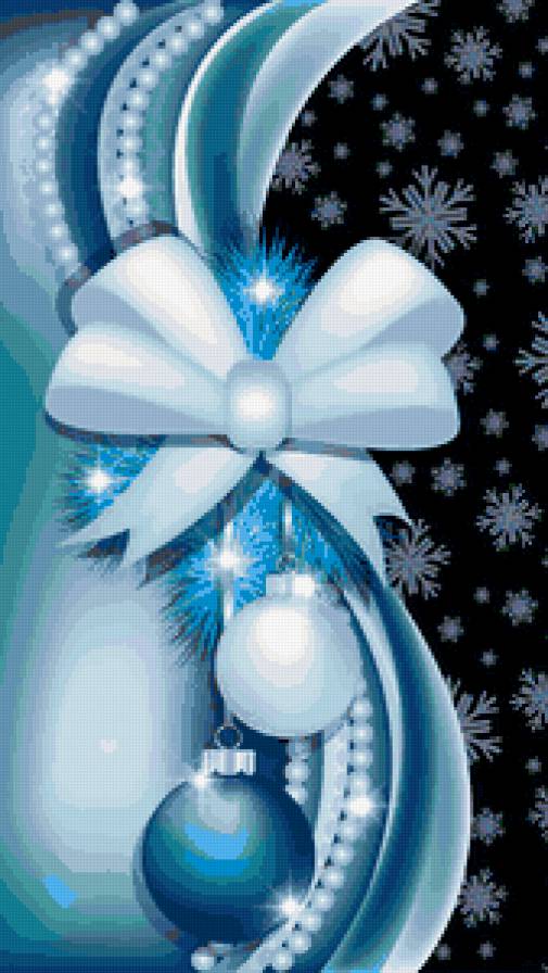 новогодняя - новый год, снежинки, бант, игрушки, шарики, гирлянда, бусы - предпросмотр