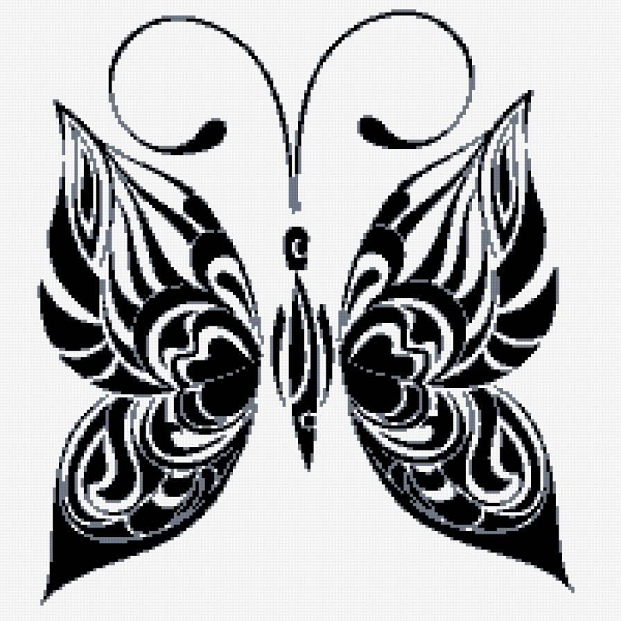 Бабочка монохром - монохром, бабочка - предпросмотр