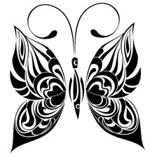 Оригинал схемы вышивки «Бабочка монохром» (№423552)