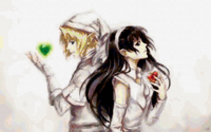 сердца - влюбленные, аниме, романтика - предпросмотр