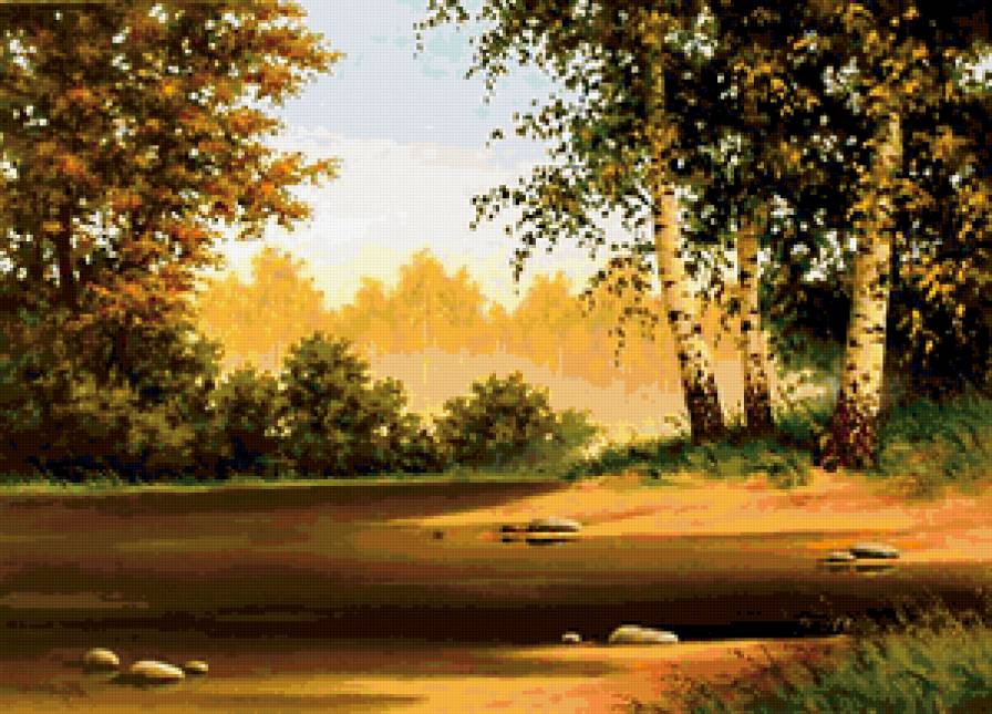 утро в лесу - утро, пейзаж, лес, поляна, природа - предпросмотр