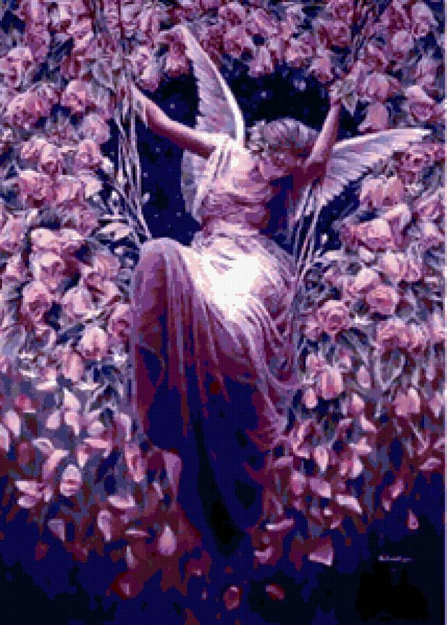 фея на качелях - фея, цветы, качели, девушка - предпросмотр