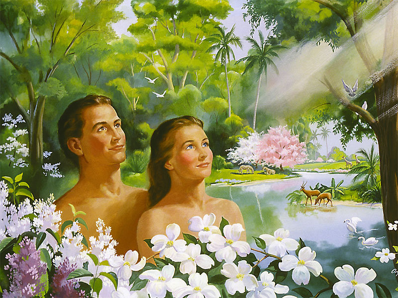 Адам и Ева в Раю - картина - оригинал