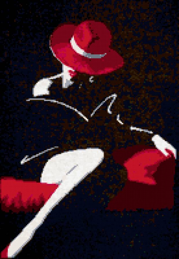 Леди в красном - дама, шляпа, красный - предпросмотр