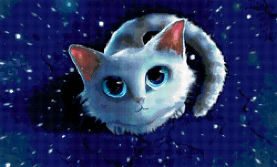 Снежная кошка - зима, снег, кошки, животные - предпросмотр