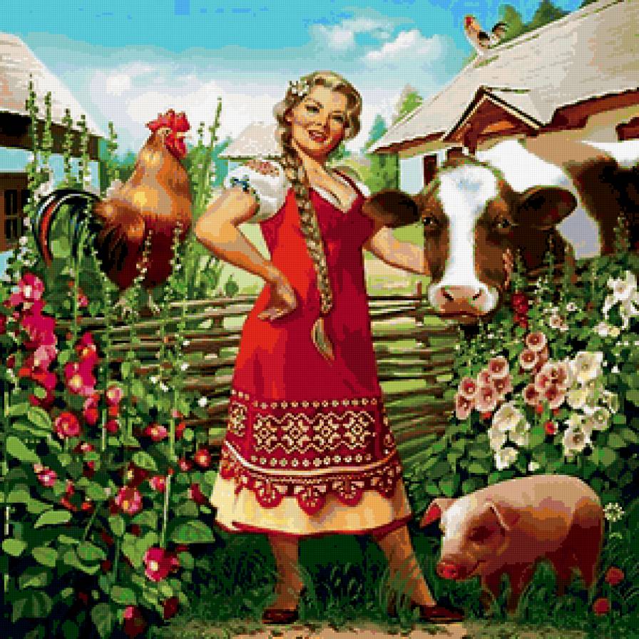 сельский двор - деревенский сюжет - предпросмотр