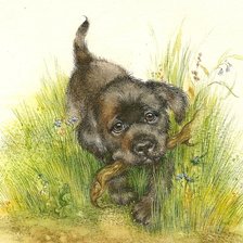 Схема вышивки «щенок»