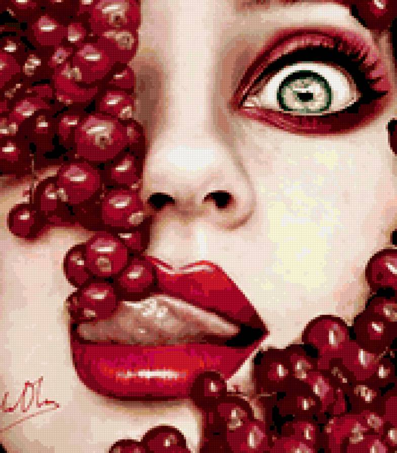 Девушка с рябиной - предпросмотр