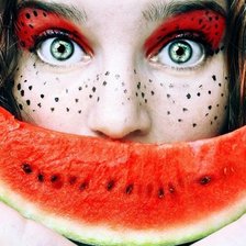 Схема вышивки «Девушка с арбузом»