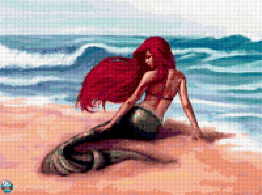 русалочка - песок, люди, море, девушка, русалочка - предпросмотр