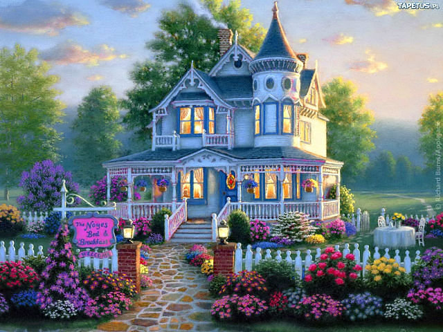 Домик-мечта - цветы, дом, пейзаж - оригинал
