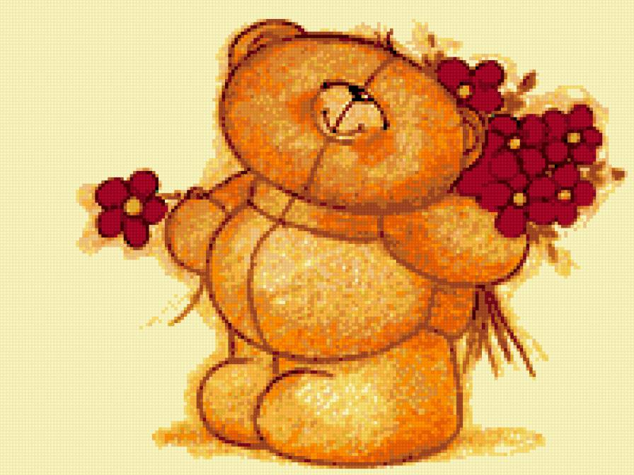 мишки - детские, игрушки, цветы, мишки - предпросмотр