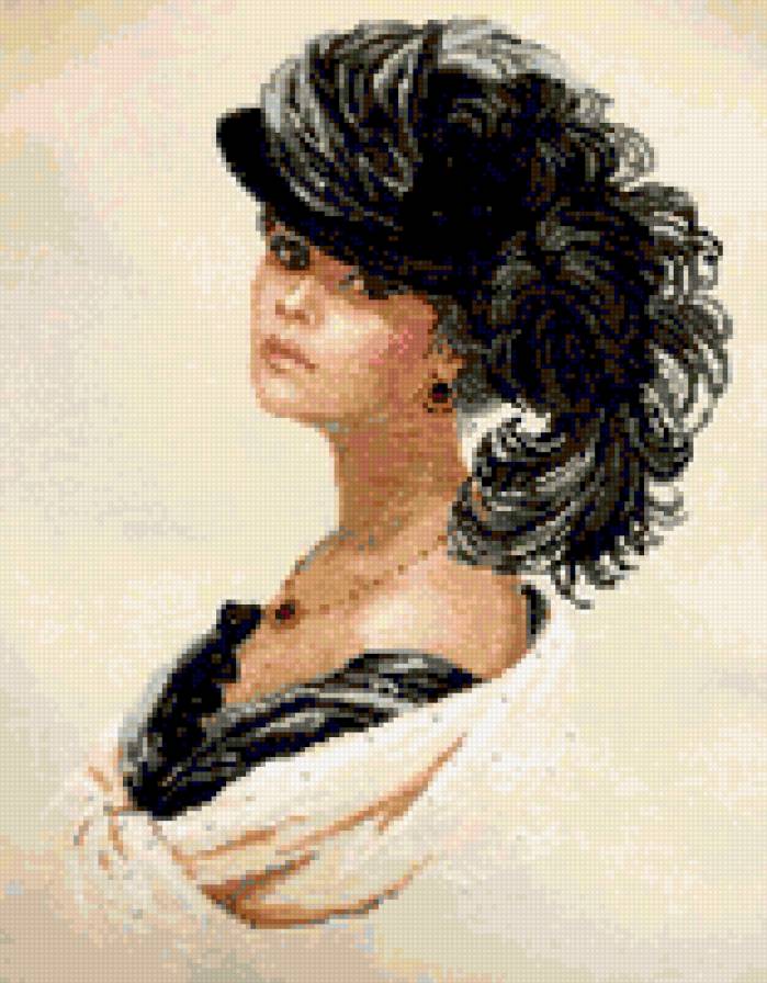 Бархатный вечер - старина, портрет, дама - предпросмотр