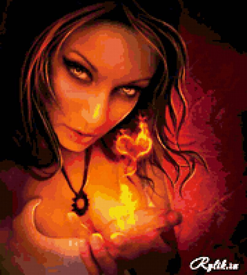 Девушка и огонь - предпросмотр