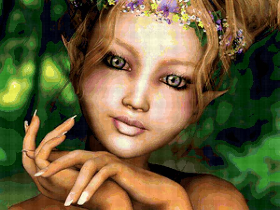 юная эльфийка - фэнтези, портрет, живопись, люди, эльфы, девушка - предпросмотр