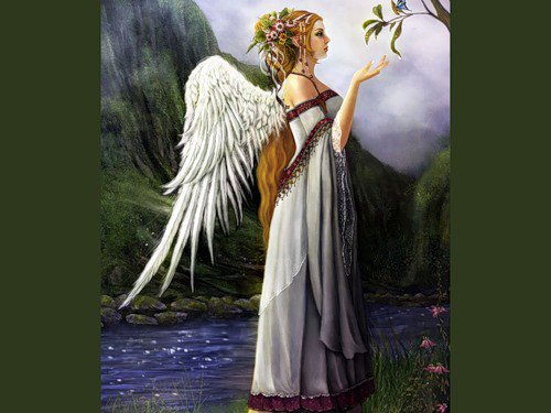 №426683 - живопись, люди, волшебство, девушка, ангел, фэнтези - оригинал