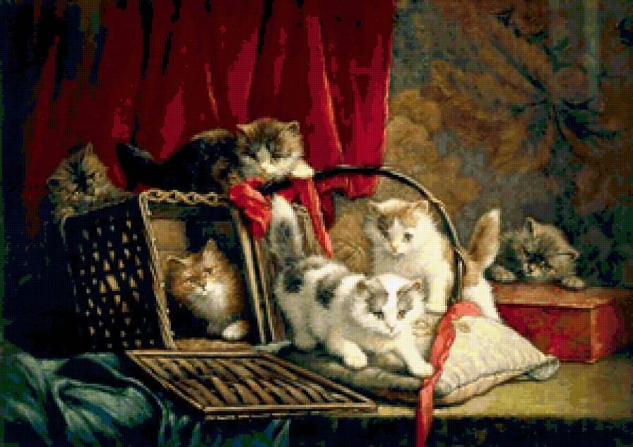 котята - коты, котята, животные, живопись - предпросмотр