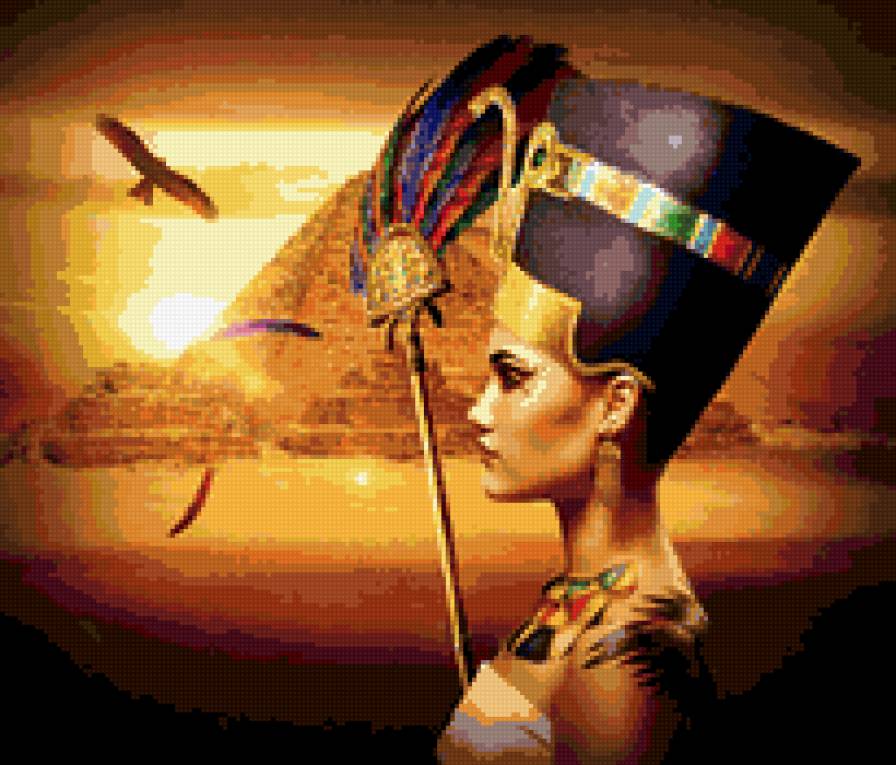Царица Египта - девушка, пирамида, царица, египет - предпросмотр