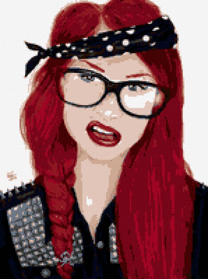 Девушка-хипстер - хипстер, красные волосы, девушка - предпросмотр