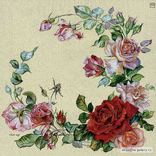 Оригинал схемы вышивки «Венок из роз» (№427107)
