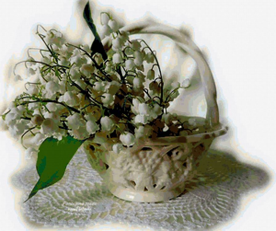 серия "корзины" - корзина.цветы.ландыши - предпросмотр