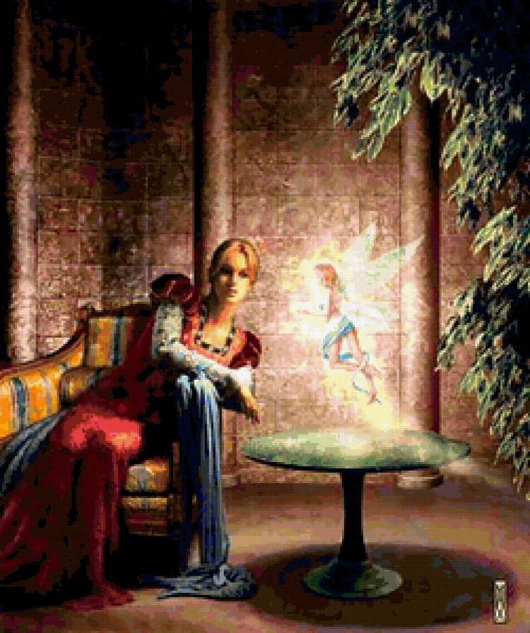 №427300 - живопись, эльфы, фэнтези, портрет, волшебство, феи, люди, девушка - предпросмотр