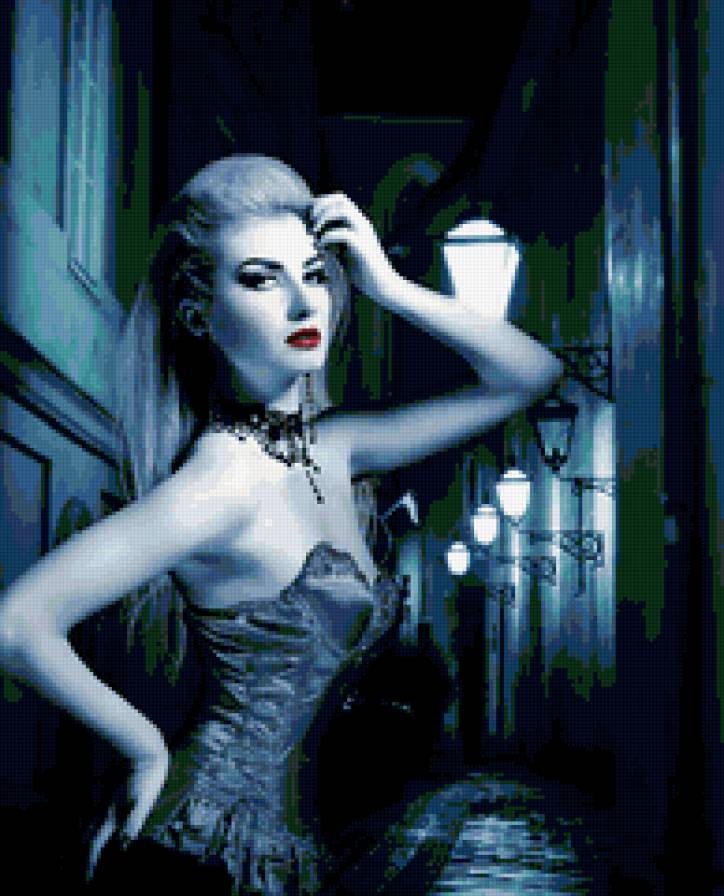 в свете фонарей - фонарь, девушка - предпросмотр