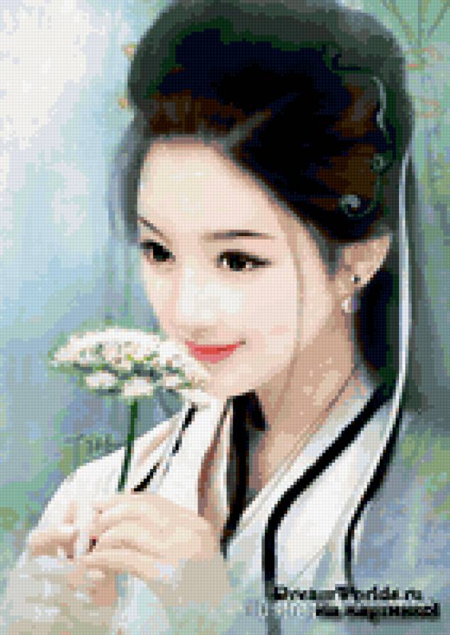 Японка - цветок, японка, девушка - предпросмотр