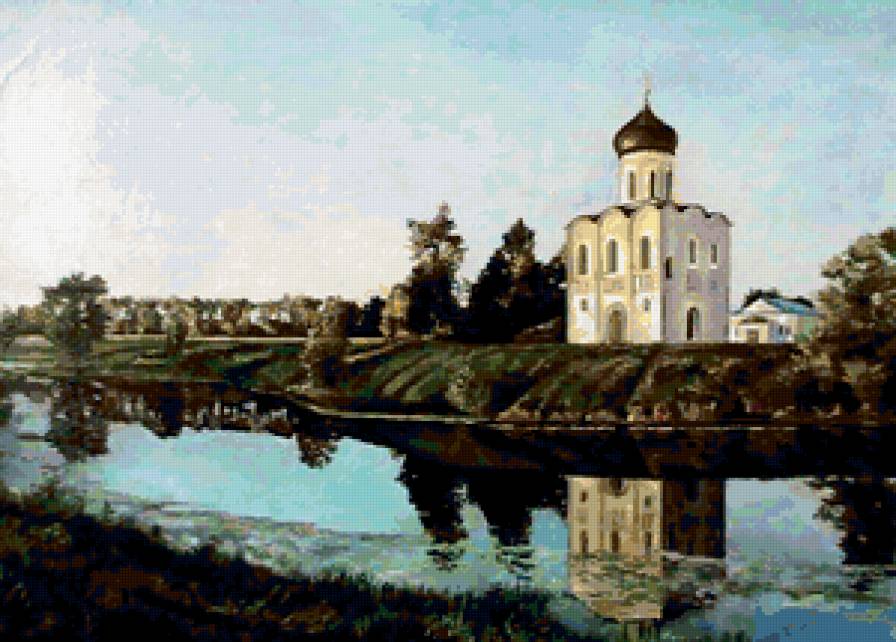 храм на Нерли - храмы, купола, церкви, природа, пейзаж, соборы - предпросмотр