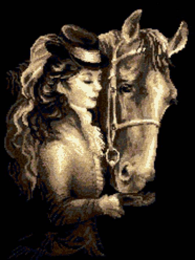 девушка и лошадь - лошадь, наездница, девушка - предпросмотр