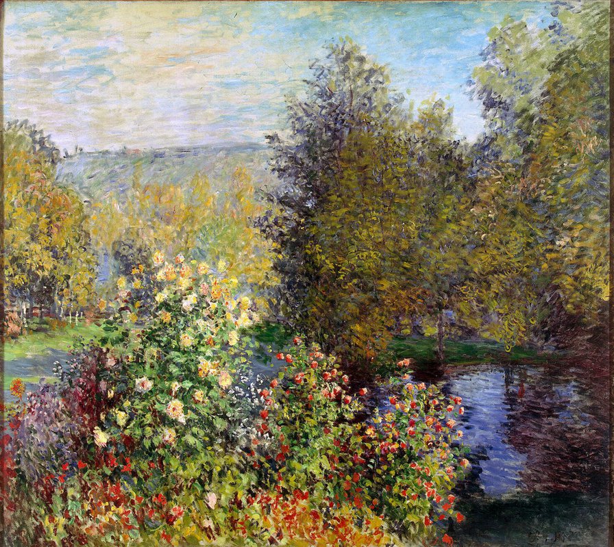 Клод Мане Уголок сада в Манжероне - художники, пейзаж, природа, сад, картины, времена года - оригинал
