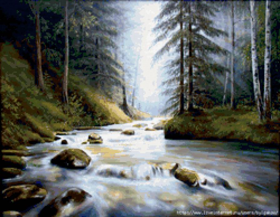 Лесная речка - лес река - предпросмотр