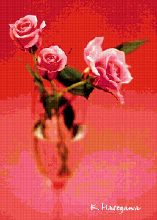 розы - букет, натюрморт, розы, kyoko hasegawa, цветы - предпросмотр