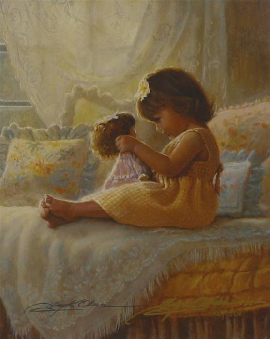 №428201 - девочка, портрет, дети, живопись, кукла, greg olsen, детство - оригинал