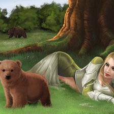 медвежонок с эльфийкой