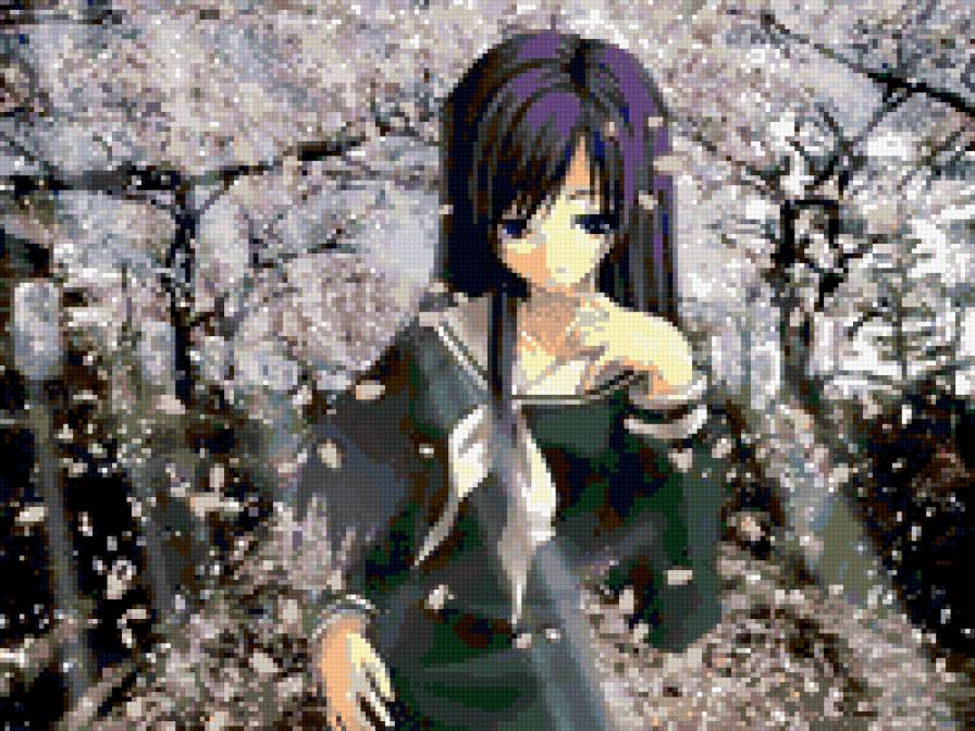 вот и осень - девушка, аниме - предпросмотр