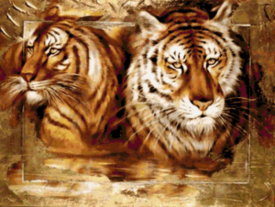 Серия "Большие кошки" - кошки, тигры, животные - предпросмотр