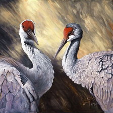 Схема вышивки «Журавли»