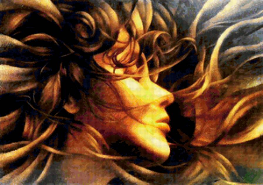 красота женщины - женщина, картина, живопись, девушка, волосы - предпросмотр