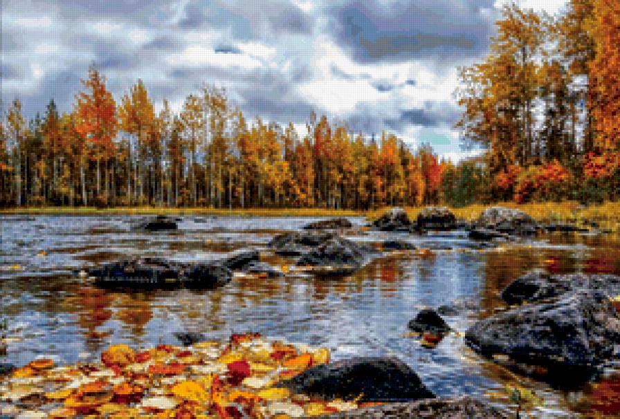 речка - деревья, природа, пейзаж, речка, камни - предпросмотр