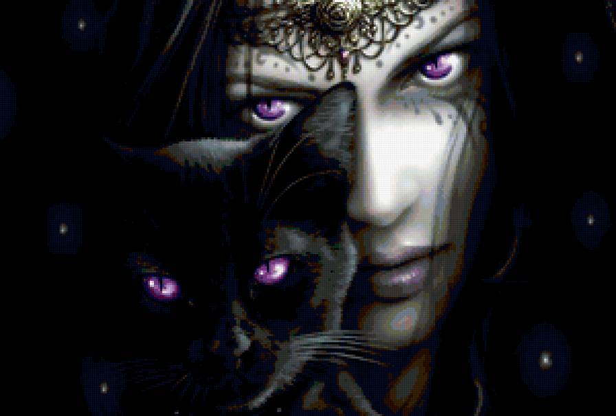 девушка и кот - предпросмотр