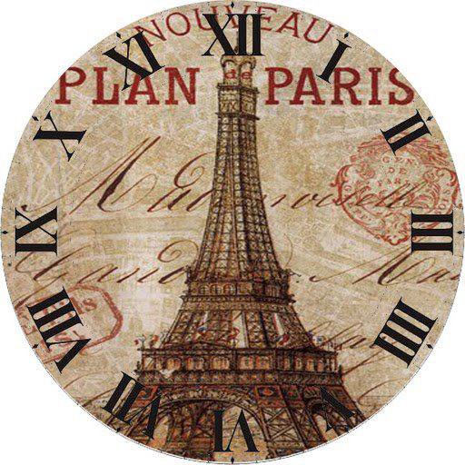 часы париж - винтаж, часы, город, париж, эйфелева башня - оригинал