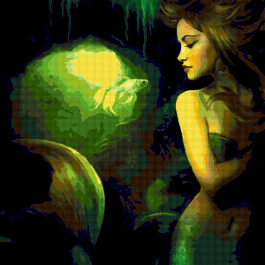 серия "магия" - фантастика, русалка, море, картина, девушка - предпросмотр