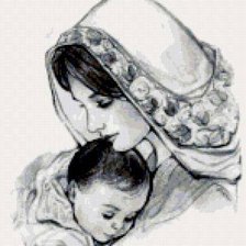 Оригинал схемы вышивки «Мать и дитя» (№430470)