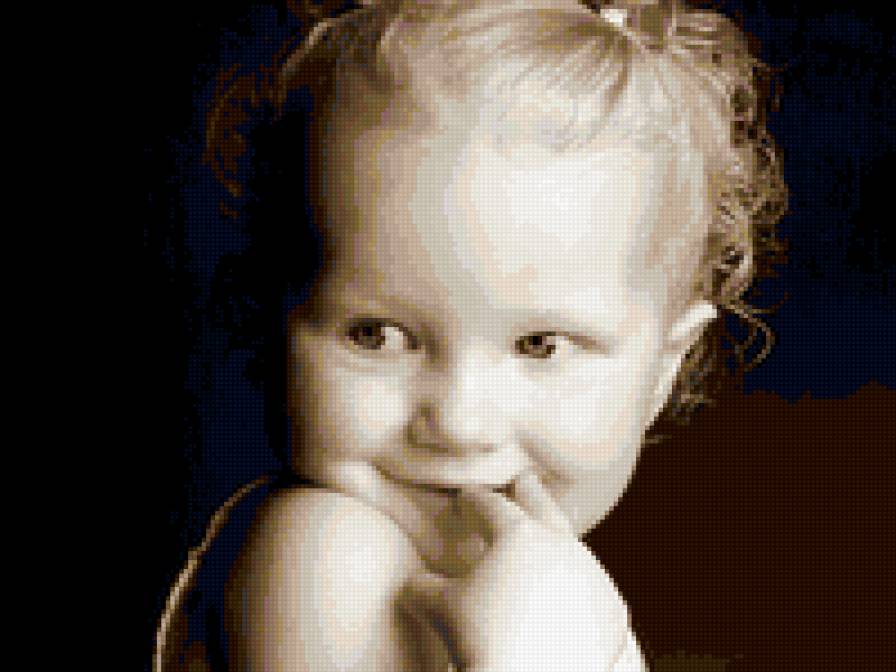 Малышка - ребенок девочка монохром пальчик - предпросмотр