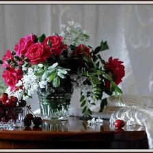 Оригинал схемы вышивки «цветы в вазе» (№430548)