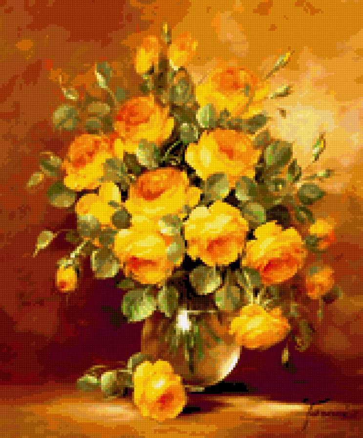 Желтые розы - розы, букет - предпросмотр