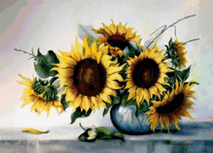 ПОДСОЛНУХИ - подсолнухи, цветы, букет - предпросмотр