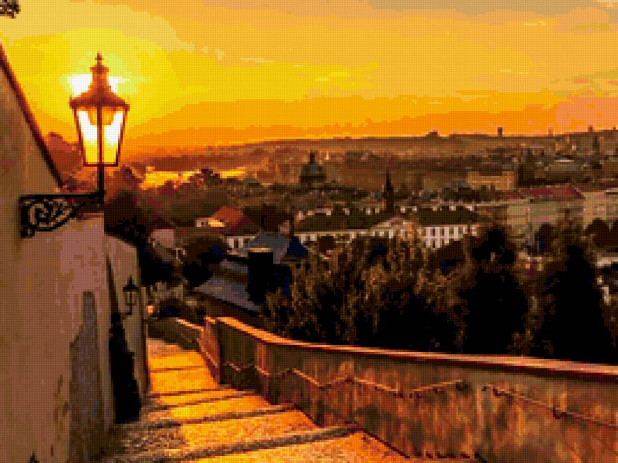 город спит - лестница, город, улица, фонарь - предпросмотр